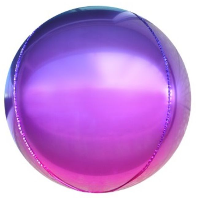 Шар (24''/61 см) Сфера 3D, Фиолетовый/Фуше, Градиент