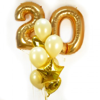 Композиция воздушных шаров 20 лет