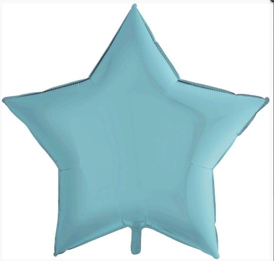 Шар в форме звезды 81 см "Пастельно-голубой"