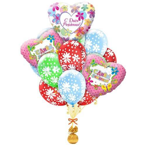 Букет шаров Цветочный День Рождения