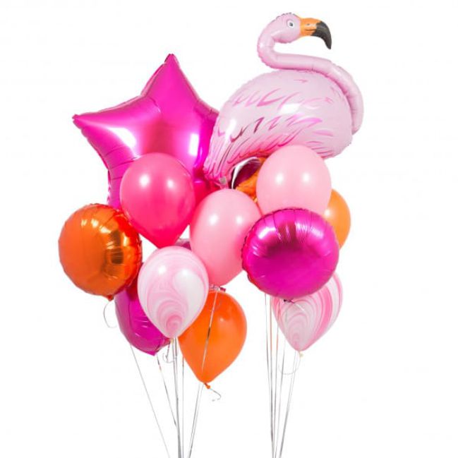 Композиция гелиевых шаров" Фламинго"