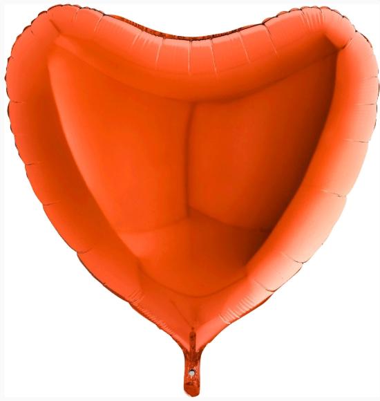 Шар в форме сердца 81 см "Оранжевый"