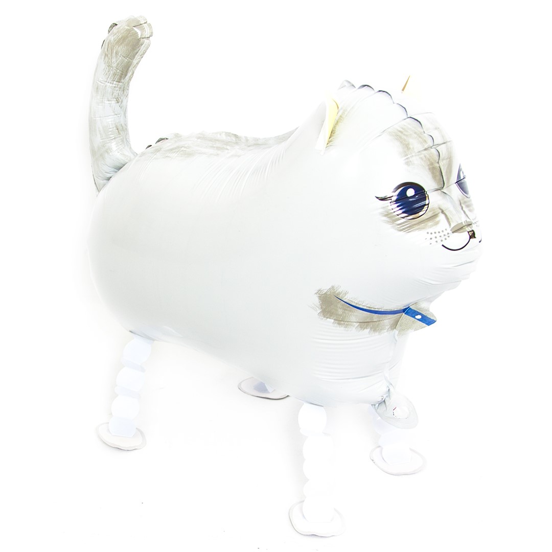 Шар (25''/64 см) Ходячая Фигура, Кошка, Белый