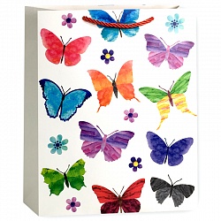 Пакет подарочный Разноцветные Бабочки