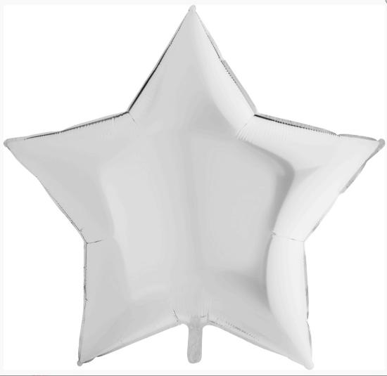 Шар в форме звезды 81 см "Белый"