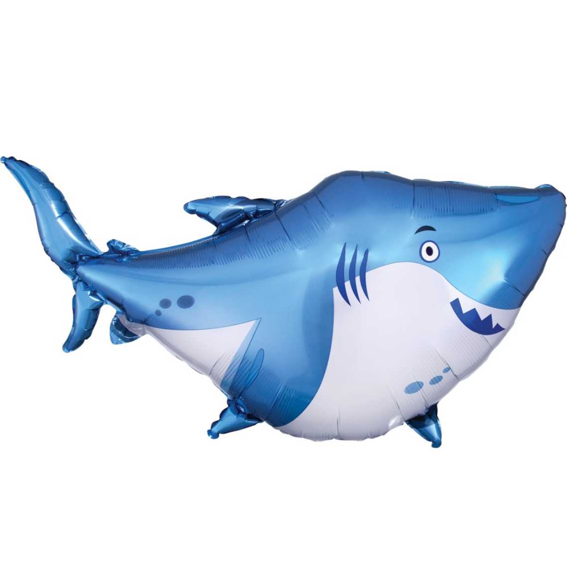 Фольгированный Шар 97 см Фигура, Акула, Голубой