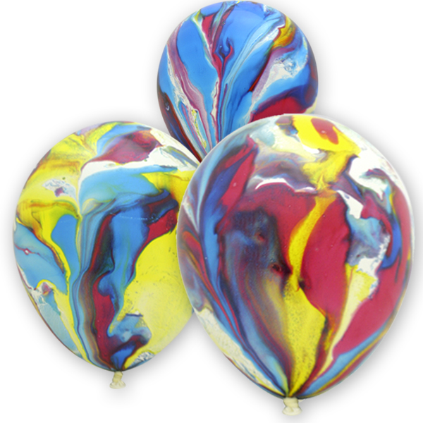 Гелиевые шары рисунок под цветной Мрамор
