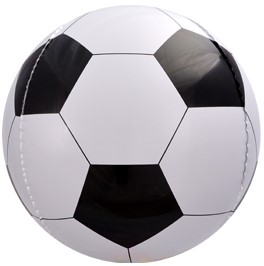 Шар (24''/61 см) Сфера 3D, Футбольный мяч, Черный, 1 шт.