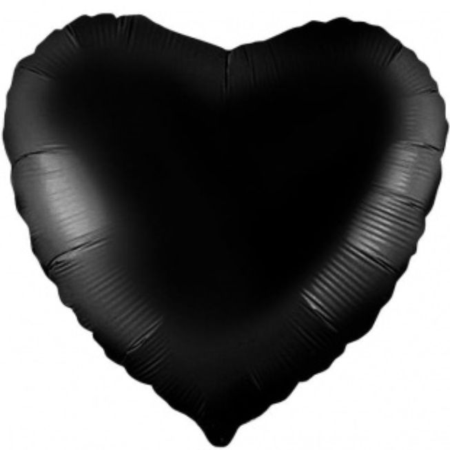 Шар с гелием черное сердце 46 см