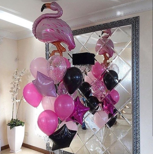 Гелиевые шарики "Розовый фламинго"