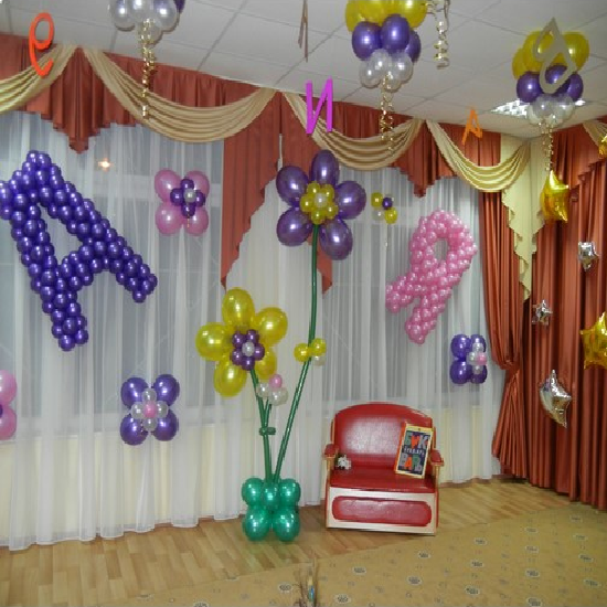 Фигуры из шаров на выпускной в детском саду №1
