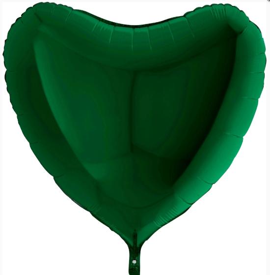 Шар в форме сердца 81 см "Зеленый"