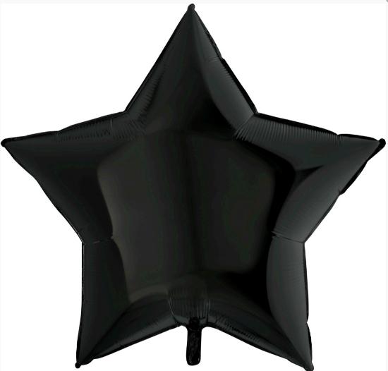 Шар в форме звезды 81 см "Черный"
