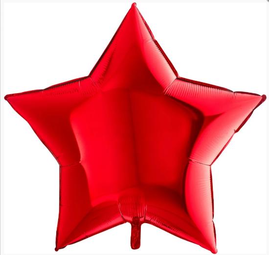 Шар в форме звезды 81 см "Красный"