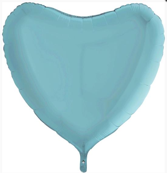 Шар в форме сердца 81 см "Пастельно-голубой"