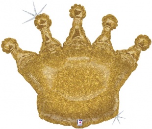 Шар 91 см Фигура Корона Золото Голография