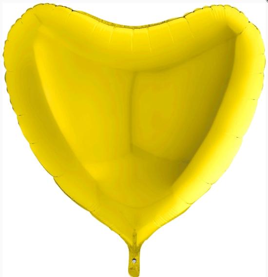 Шар в форме сердца 81 см " Желтый"