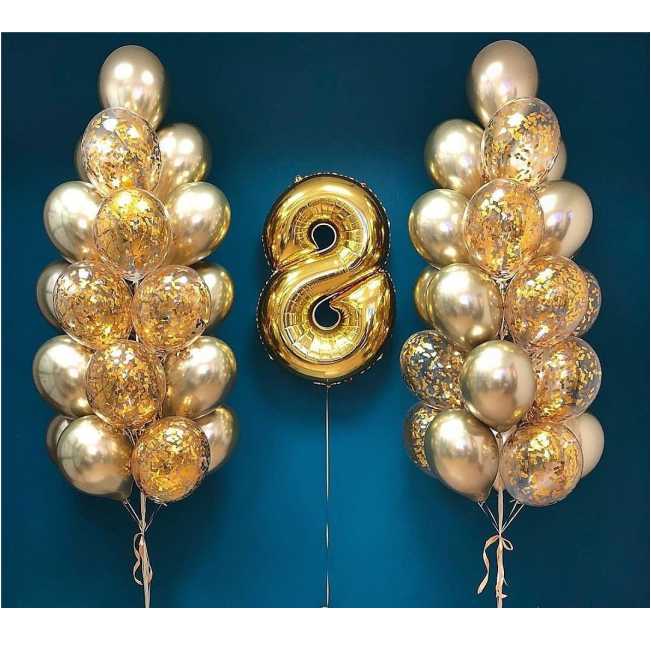 Гелиевые шарики "День рождения 8 лет"