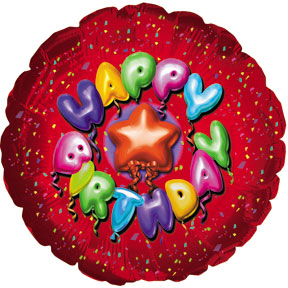 Фольгированный Красный круг С Днем рождения