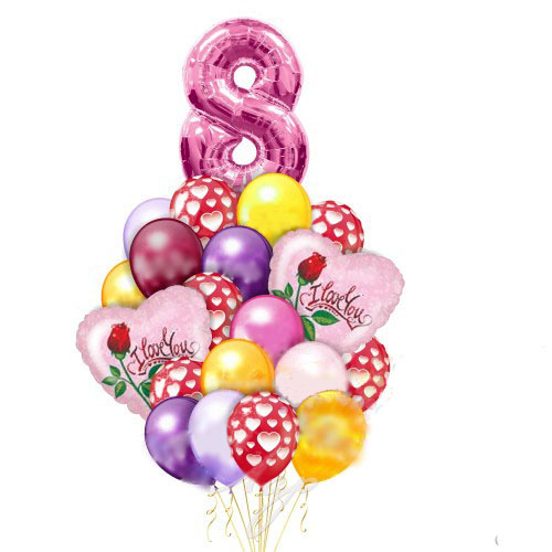 Гелиевые шарики Любимой к 8 марту