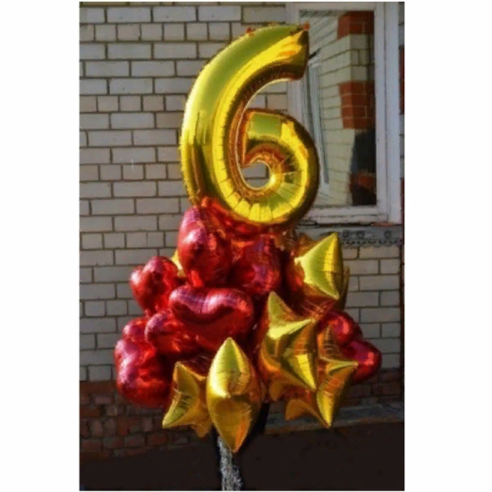 Букет фольгированных шаров 6 лет