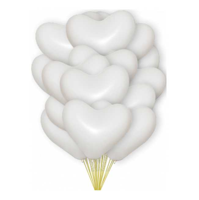 Гелиевые шары сердечки "Белые"