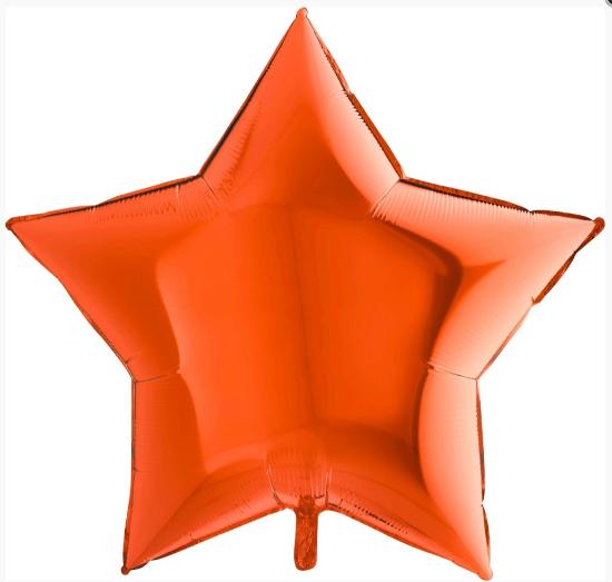 Шар в форме звезды 81 см "Оранжевый"