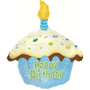 Фольгированный фигурный шар "Кекс с Днем Рождения"