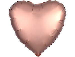 Шар сердце Сатин Rose Copper
