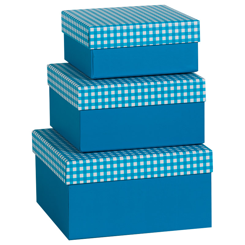 Набор коробок 3в1 Синяя клетка
