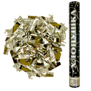 Пневмохлопушка 40 см Металлизированное золотое конфетти
