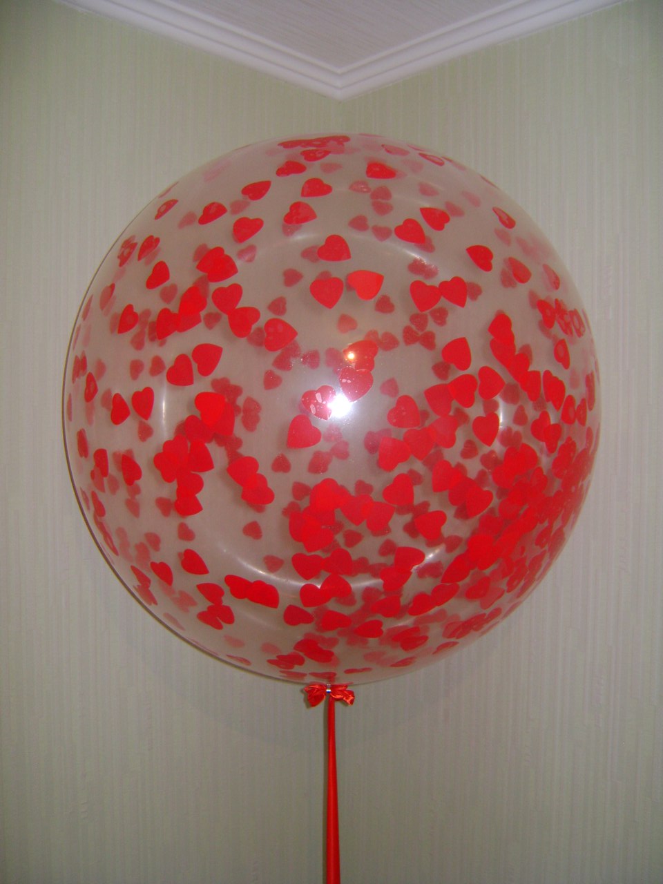 Большой гелиевый шар 60 см прозрачный с конфетти