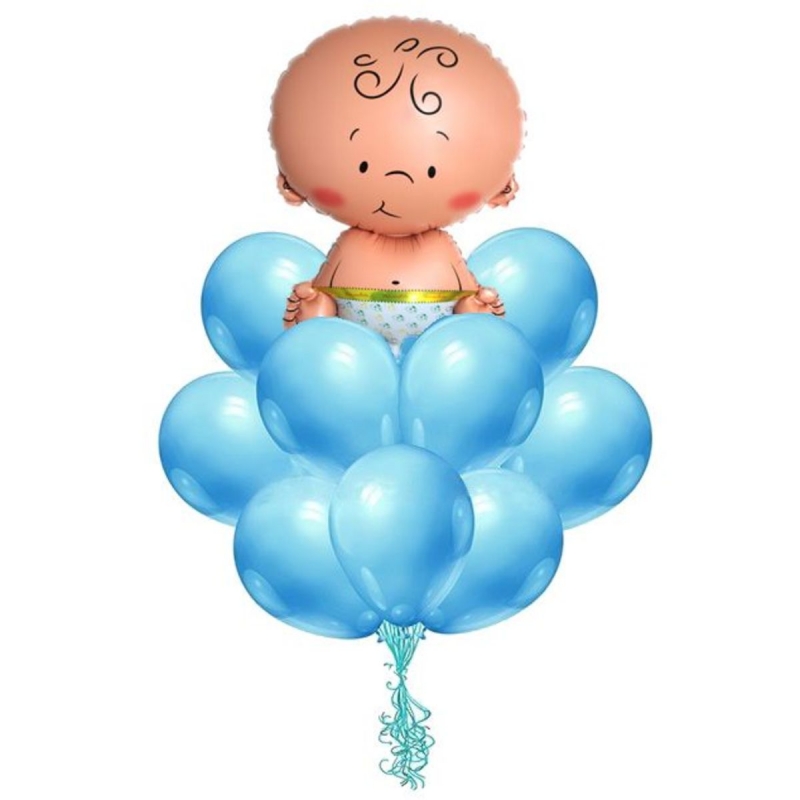 Гелиевые шарики Мальчик на облаке шаров