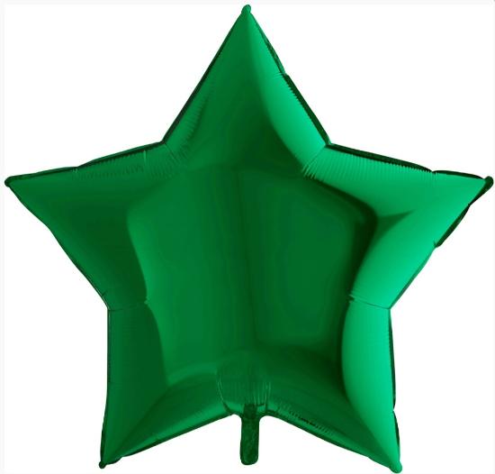 Шар в форме звезды 81 см "Зеленый"