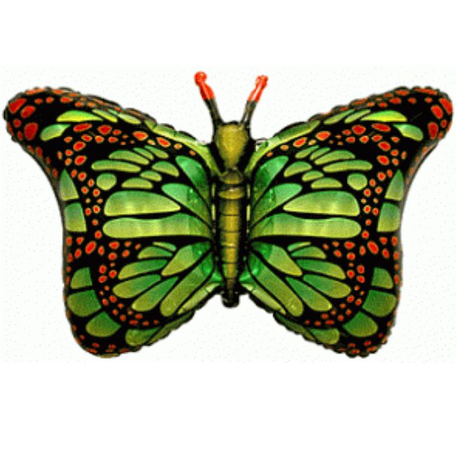 Шар (38''/97 см) Фигура, Бабочка-монарх, Зеленый