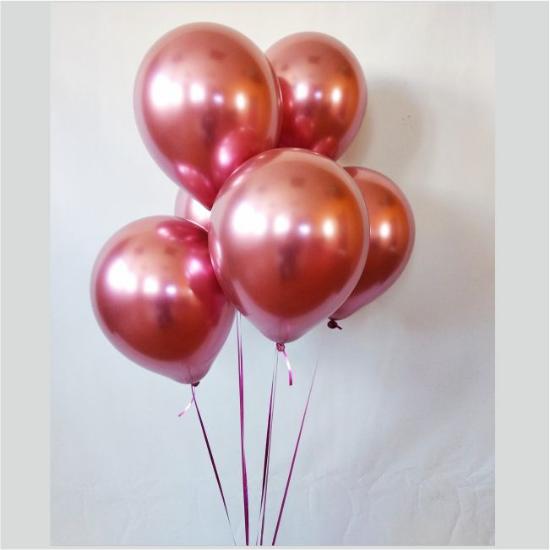 Гелиевые шарики розовый хром