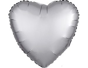 Шар сердце Сатин Platinum