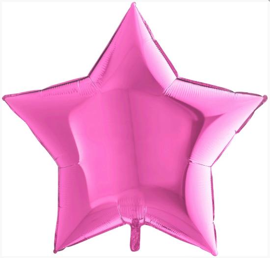 Шар в форме звезды 81 см "Ярко-розовый"