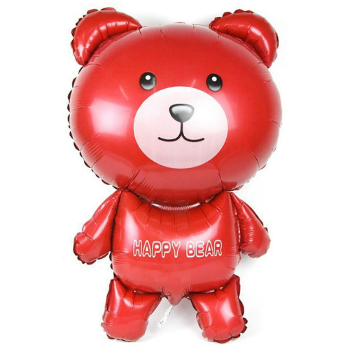 Фольгированный фигурный шар "Красный мишка"