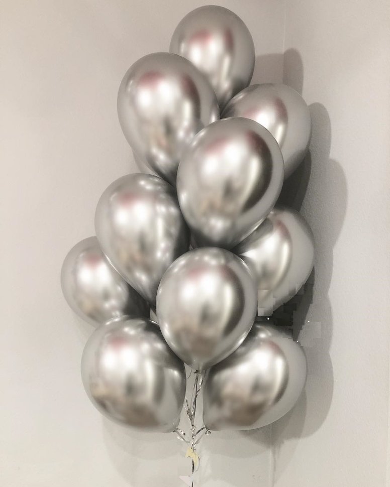 Гелиевые шарики Серебро хром