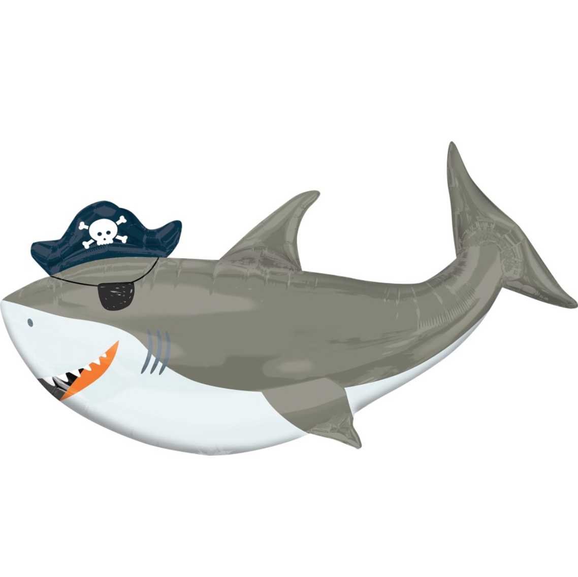 Фольгированный шар 91 см Фигура, "Акула Пират повязка флибустьера"