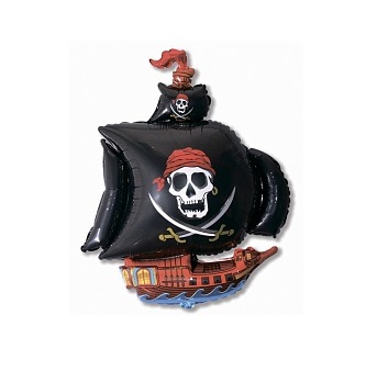 Фигурный шар Пиратский корабль Черный